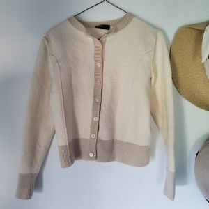 SOLD 100% Merino Wool Cream Cardigan
